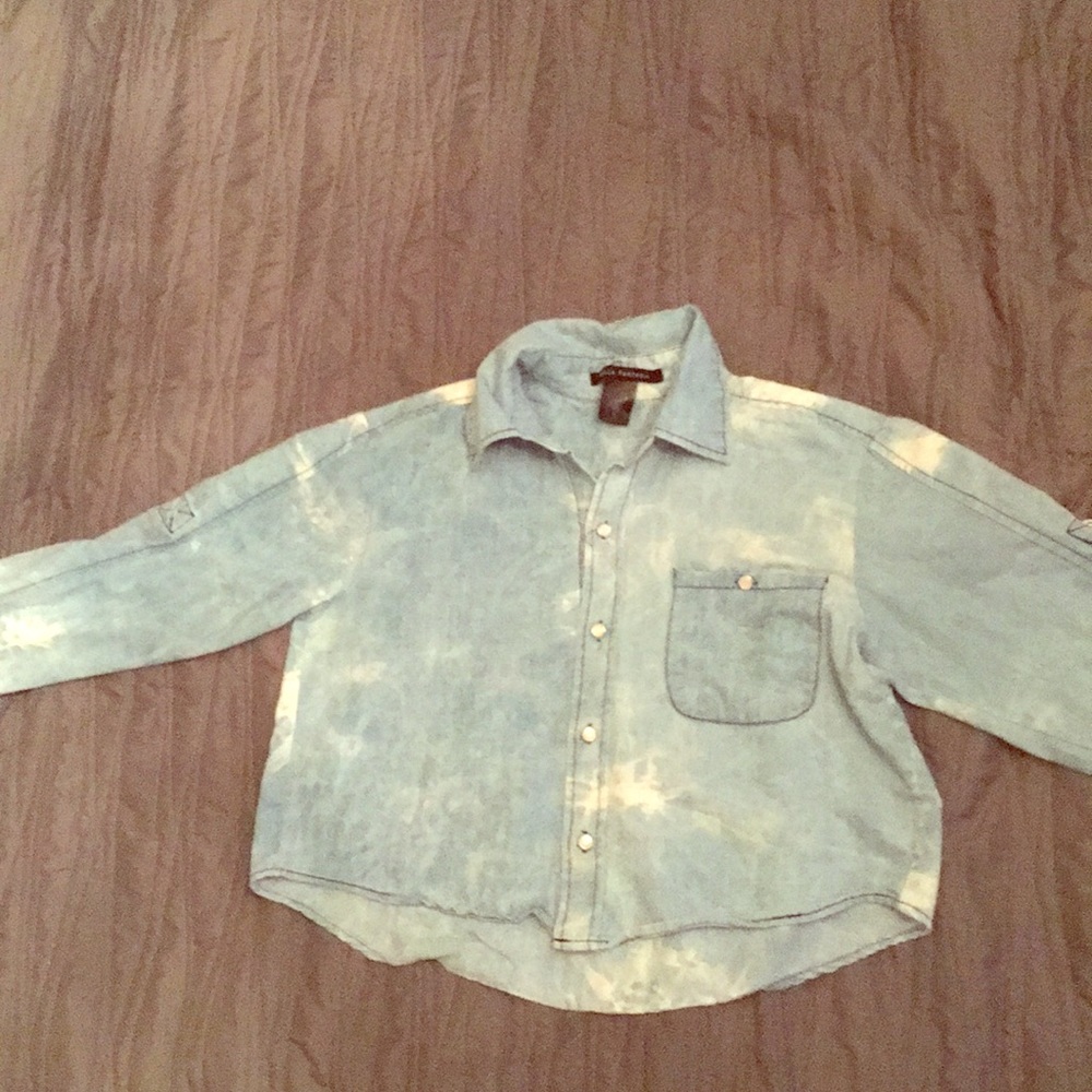 Faded / Bleach Style Denim Top